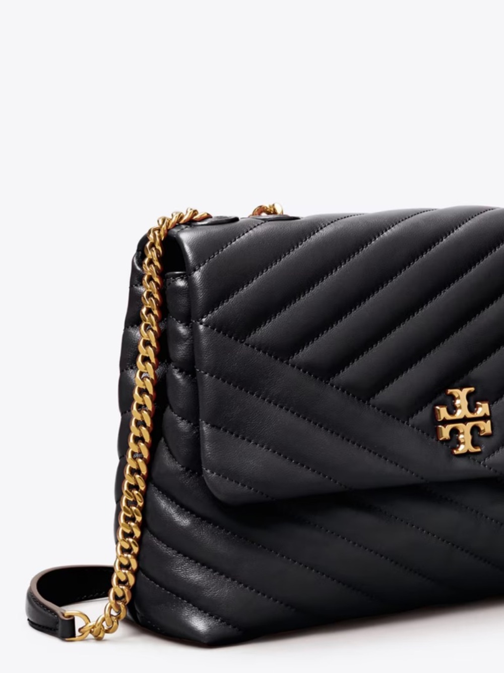 Tory Burch Kira Chevron Convertible Shoulder Bag with Gold Hardware - Picture 2 of 4